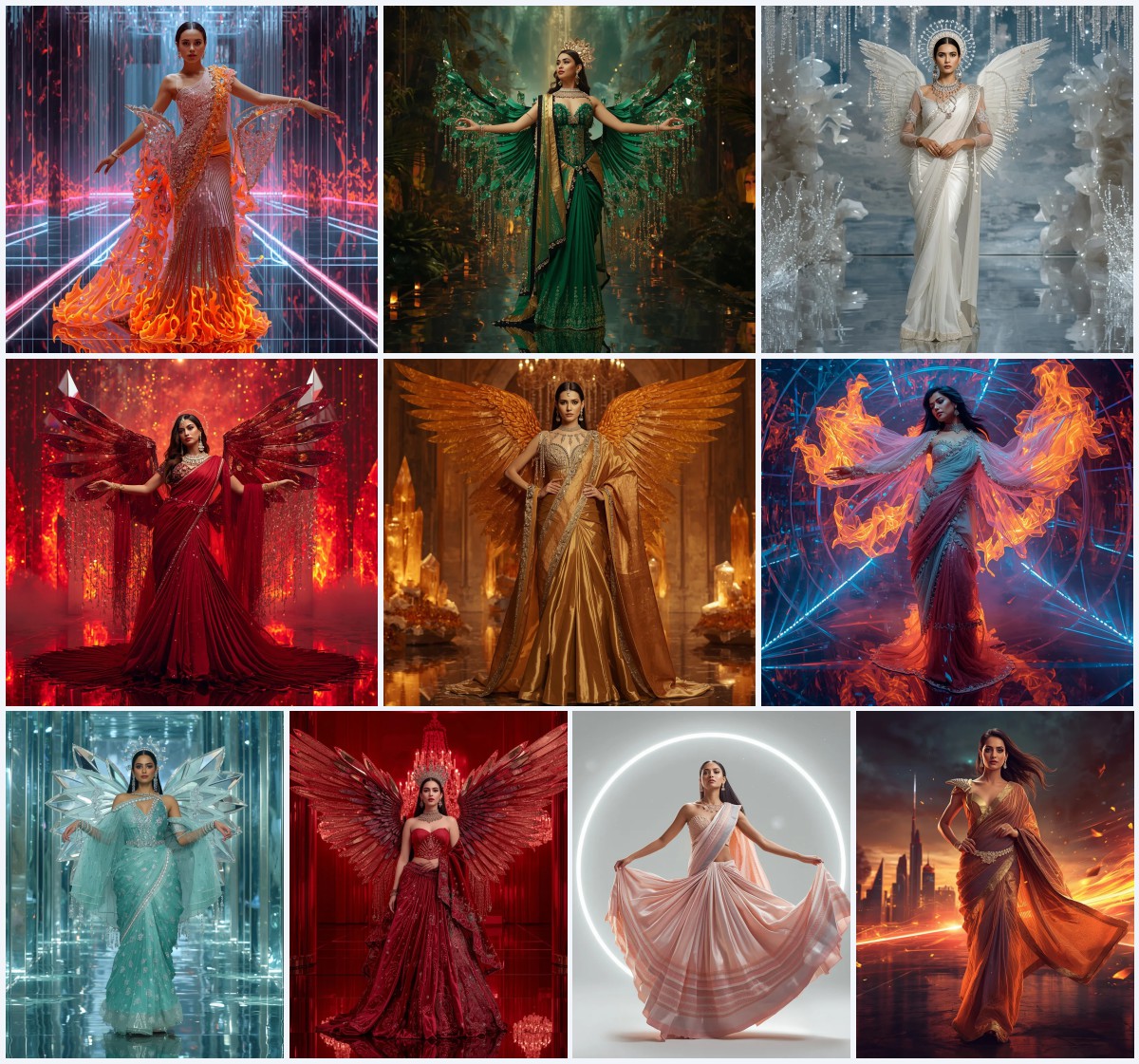 Artistic Girl's Saree AI Prompts for Creative Conceptual Photography | saree profile pic ai prompt