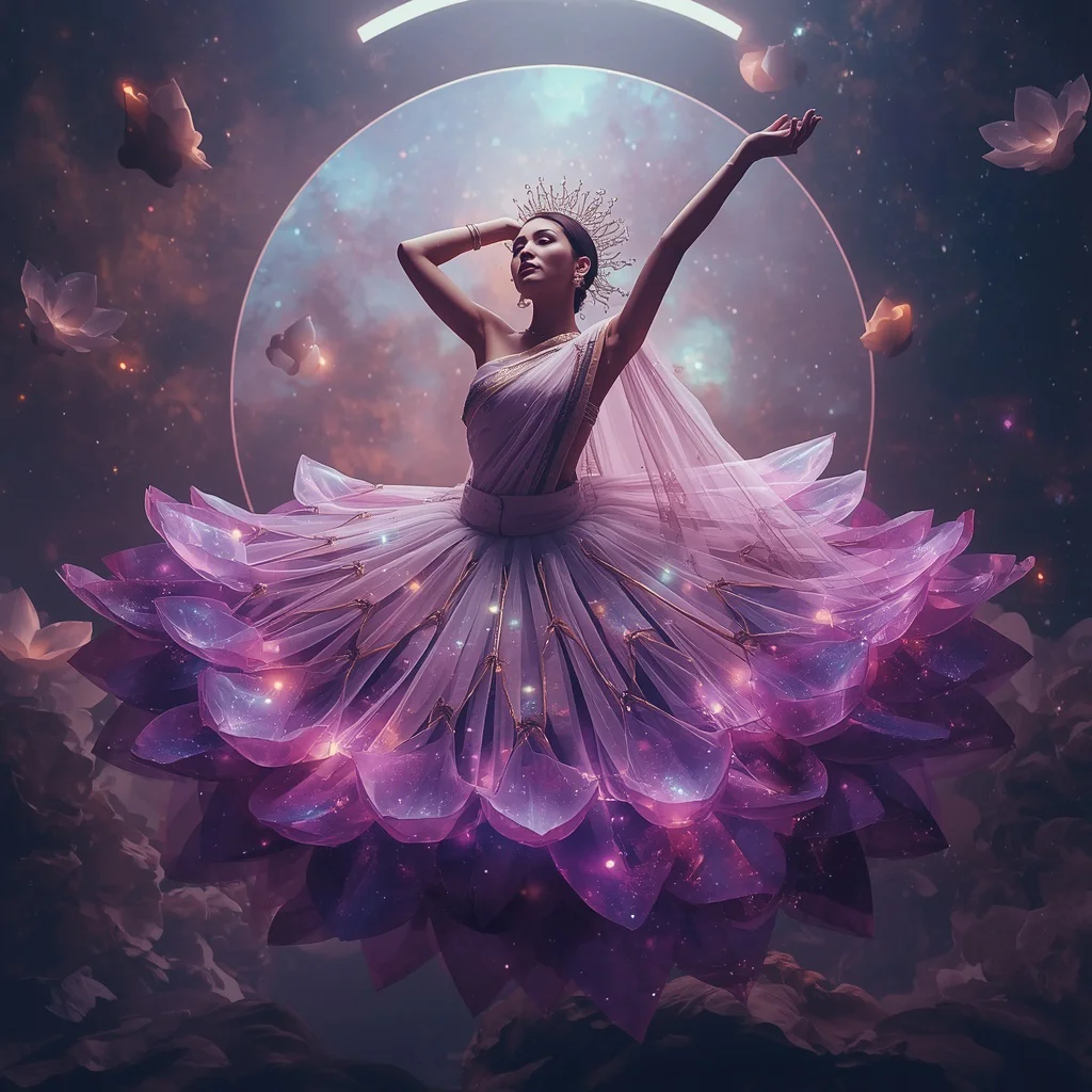 Cosmic Lotus Nebula Hyper-Omni Eternity Prime Apex Omega ExoGenesis ExoCrown Bloom Galactic Flower Infinity Realm System | ai new prompt free download - Regal Princess Saree AI Image Prompts for Fairytale-Inspired Artwork AI Prompt