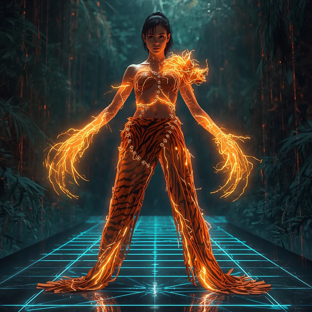 Electric Tiger Surge Hyper-Omni Eternity Prime Apex Omega ExoGenesis ExoGrid Jungle Energy Claw Storm Saree System | traditional saree prompt - Candid Girl's Saree AI Prompts for Authentic Cultural Moments AI Prompt