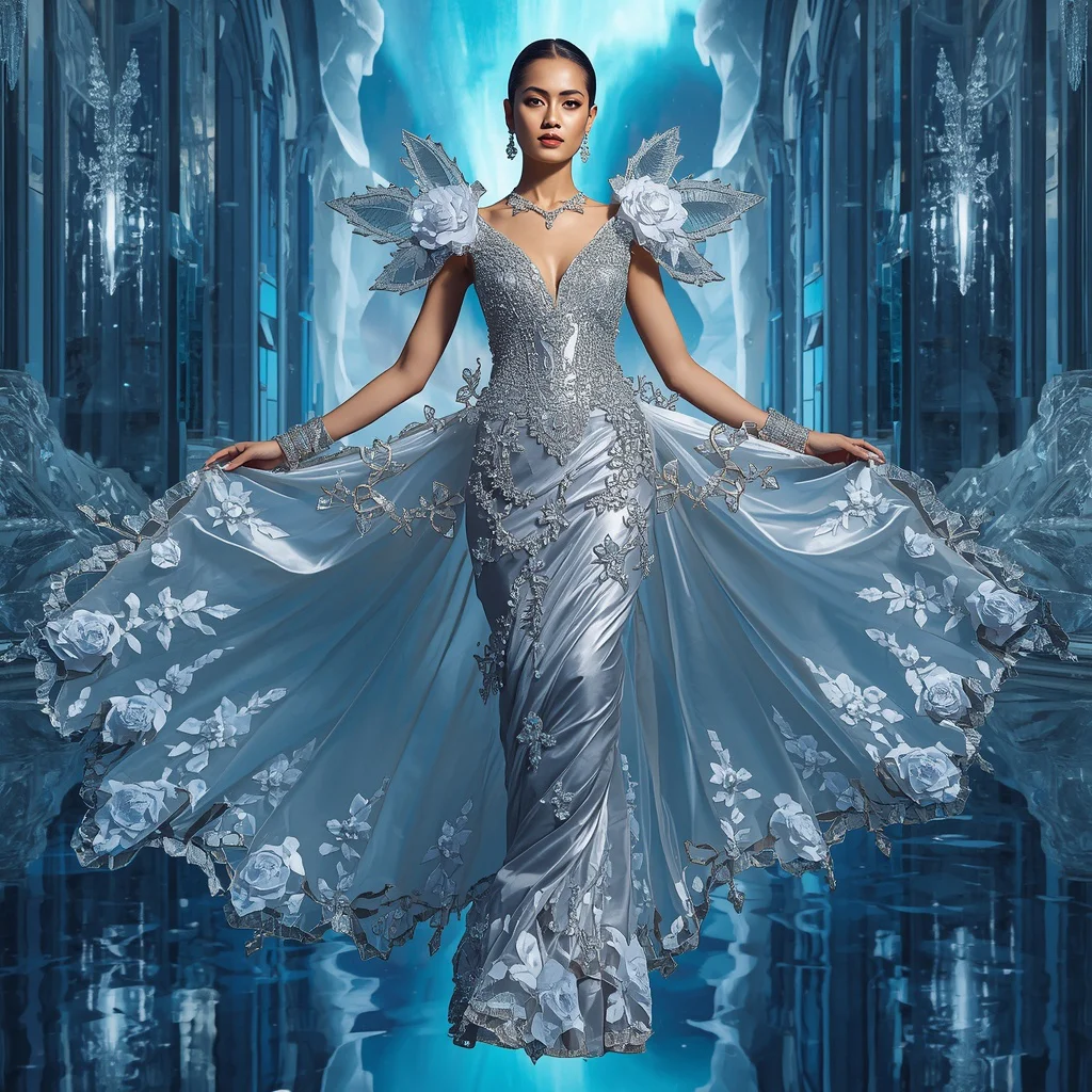 Platinum Aurora Diamond Glacier Cathedral Saree | prompt seen trending girl 2026 - New 10 Designer Net Saree AI Prompts for Contemporary Fashion Campaigns AI Prompt