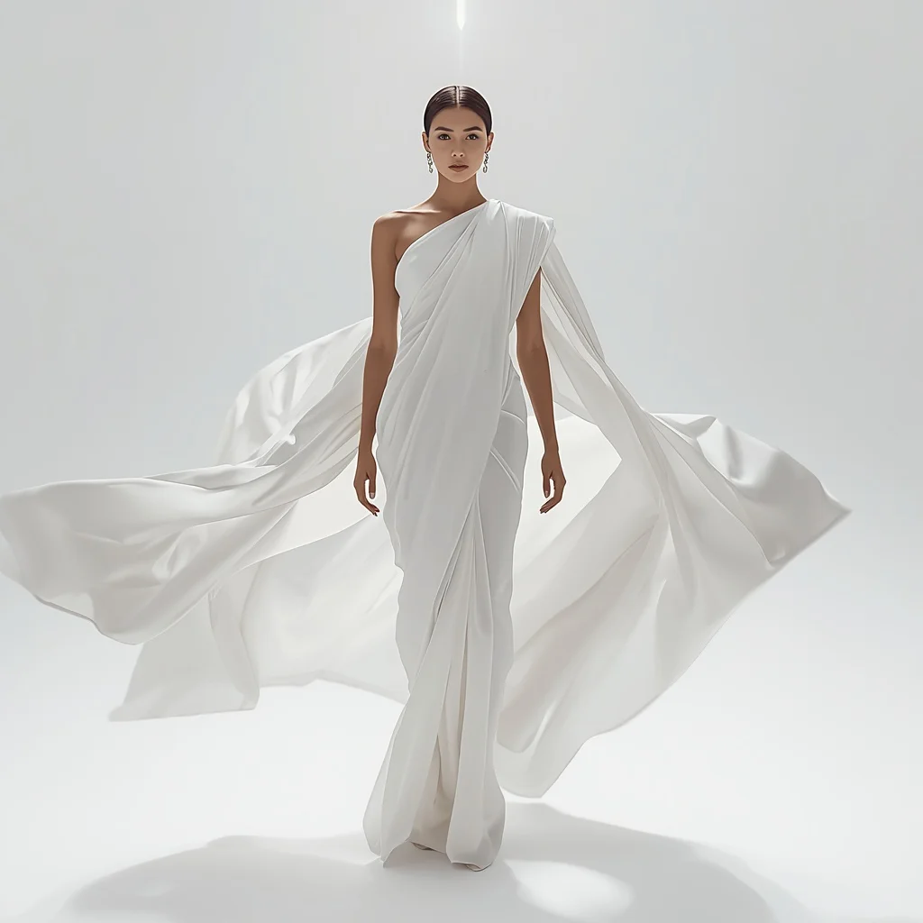 Ultra Futuristic Soft White Zero Gravity Silk Saree with Floating Air Minimal Luxury Runway Concept Design | gemini traditional saree prompt pdf - Top 10 Vintage Charm Saree AI Prompts for Retro Indian Glamour Portraits AI Prompt